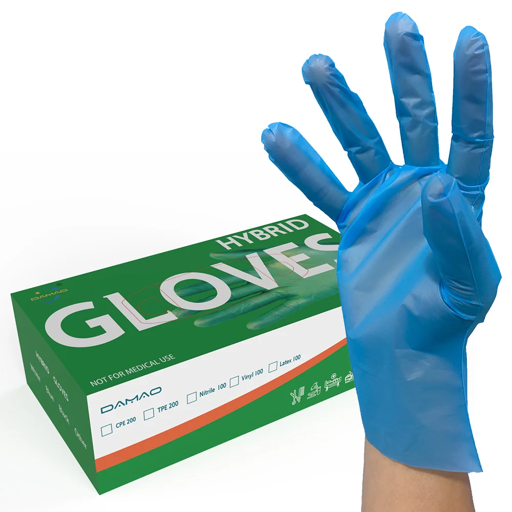Disposable Blue thermoplastic elastomer Gloves (TPE Gloves)